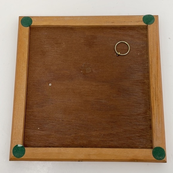 Vintage Trivet Wall Decor Ceramic Fruit Tile in Wooden Frame - Picture 2 of 4